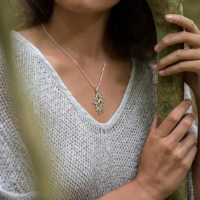 Peridot Marquise Leaves Pendant - Juniper