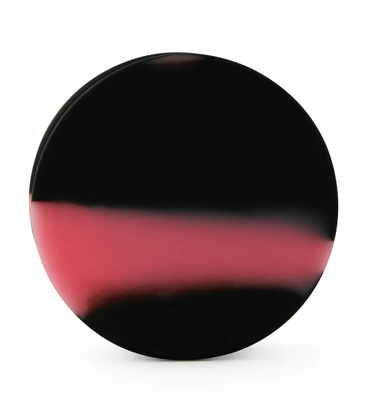 Pink And Black Double Flare Silicone Plugs