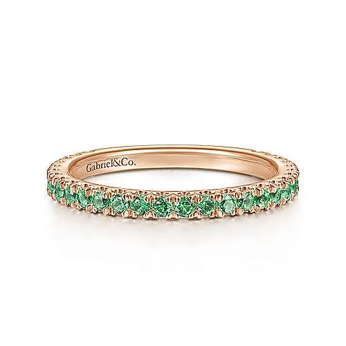 Rose Gold Emerald Stackable Ring