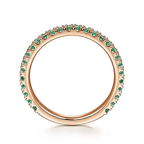 Rose Gold Emerald Stackable Ring