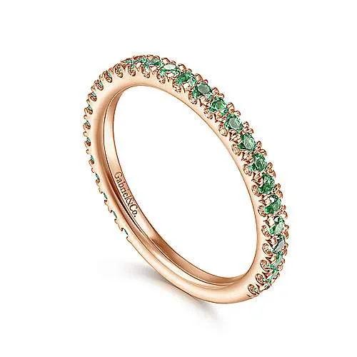 Rose Gold Emerald Stackable Ring