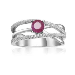 Ruby Split Band Fashion Ring