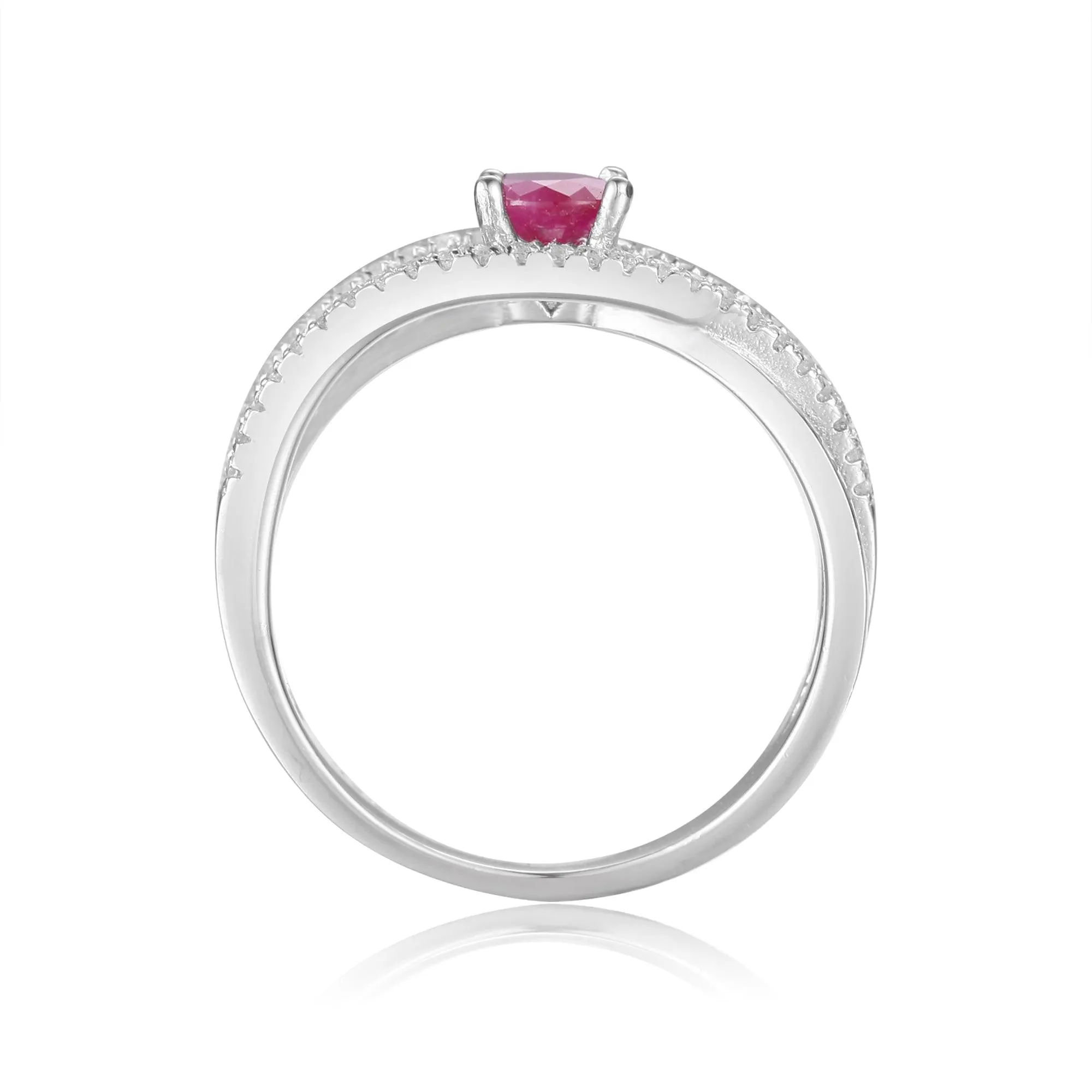 Ruby Split Band Fashion Ring