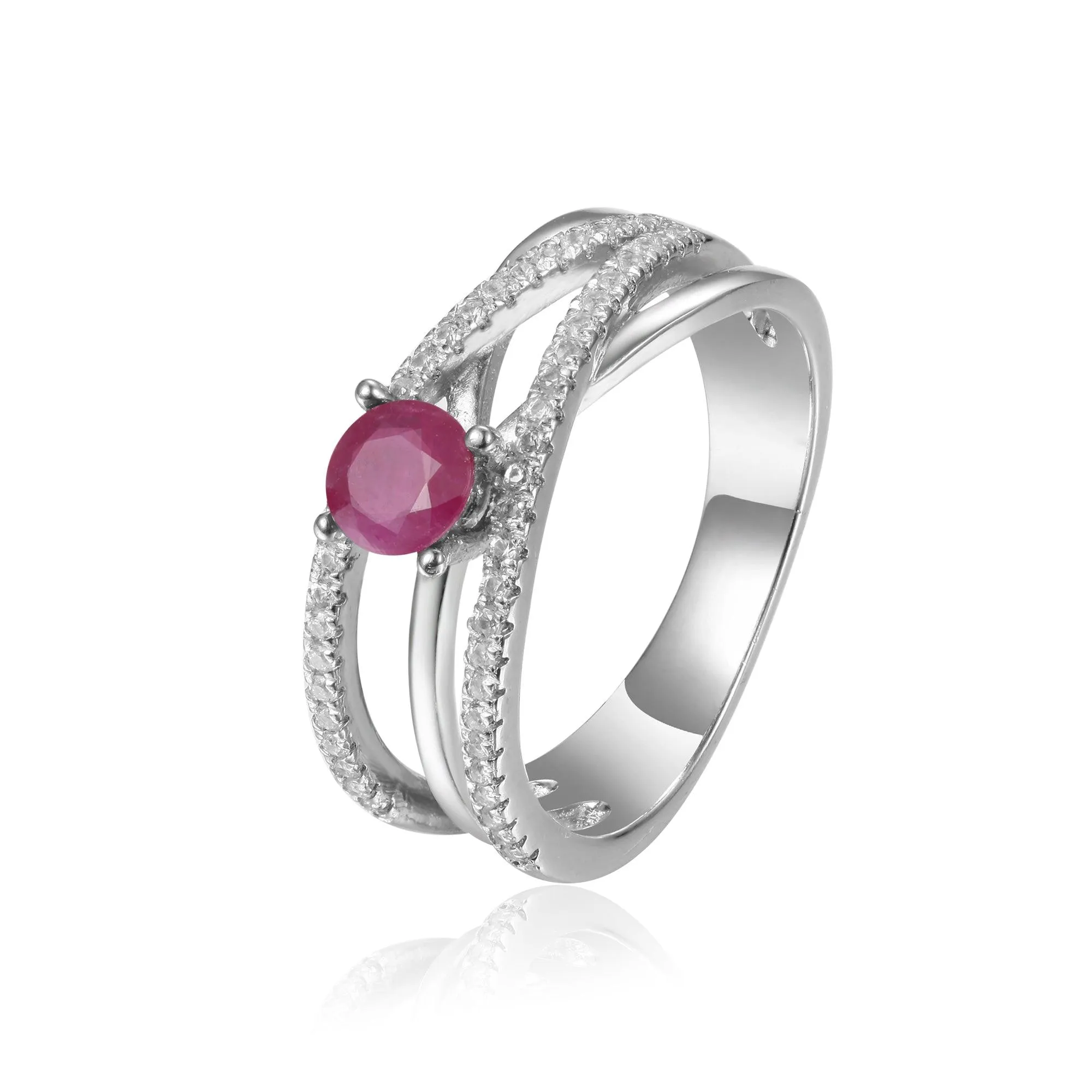 Ruby Split Band Fashion Ring