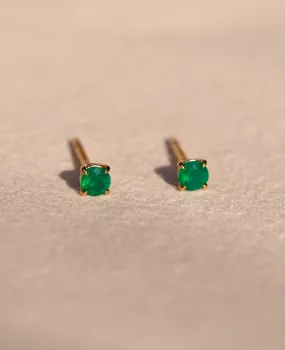 *SAMPLE SALE* Green Onyx Studs Gold