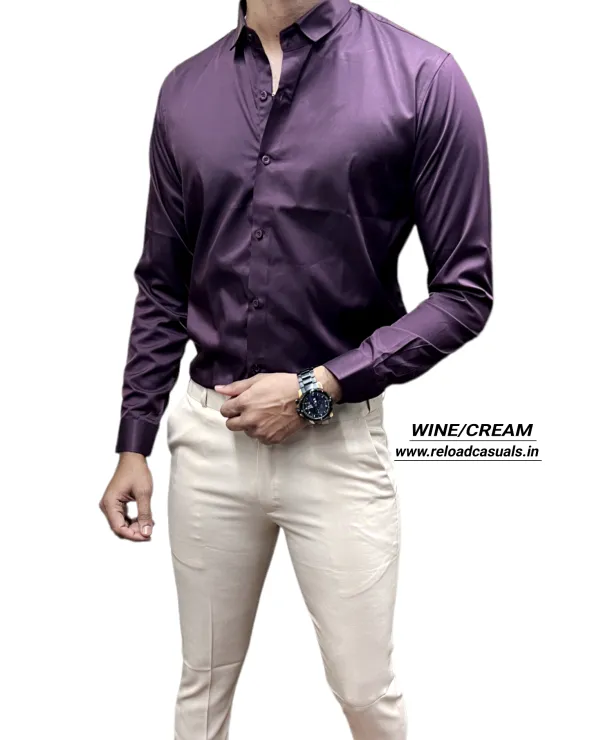 Satin Shirt & Adj Lycra Pant - Combo