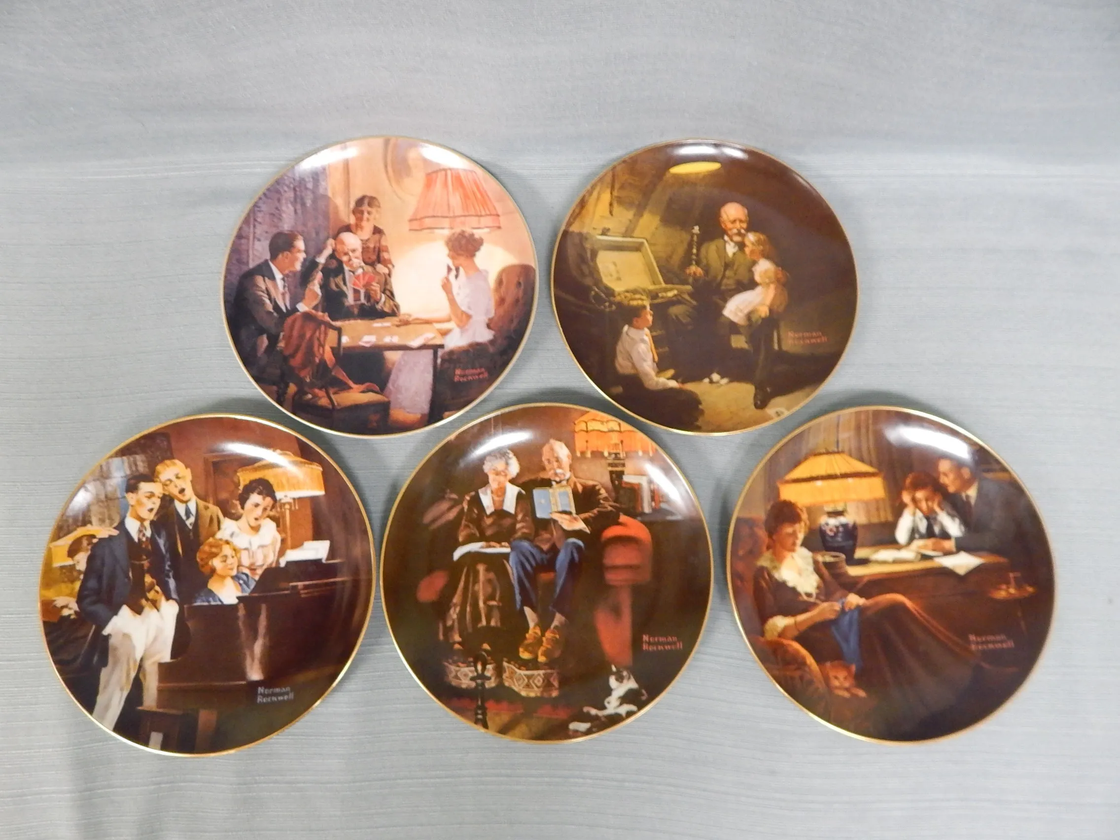 Set of 5 Norman Rockwell "Light Campaign" Series Plates - Very Good Condition