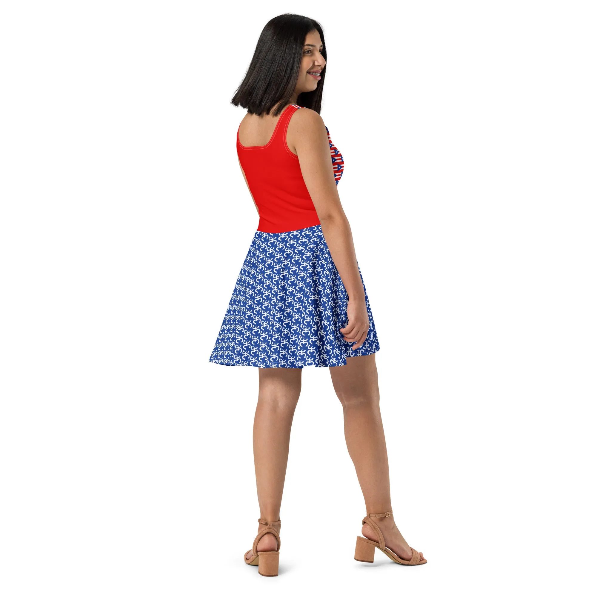 Skater Dress For Patriotic Puerto Rican Party