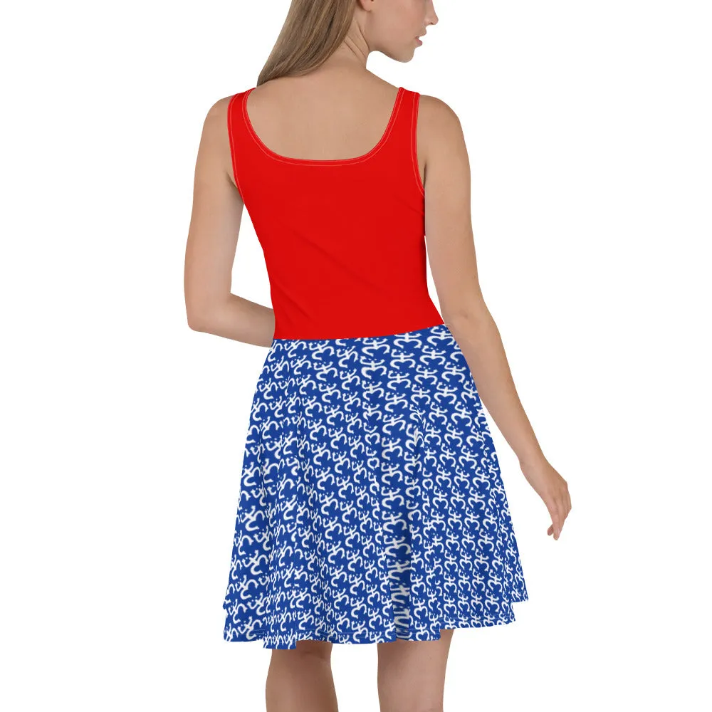 Skater Dress For Patriotic Puerto Rican Party