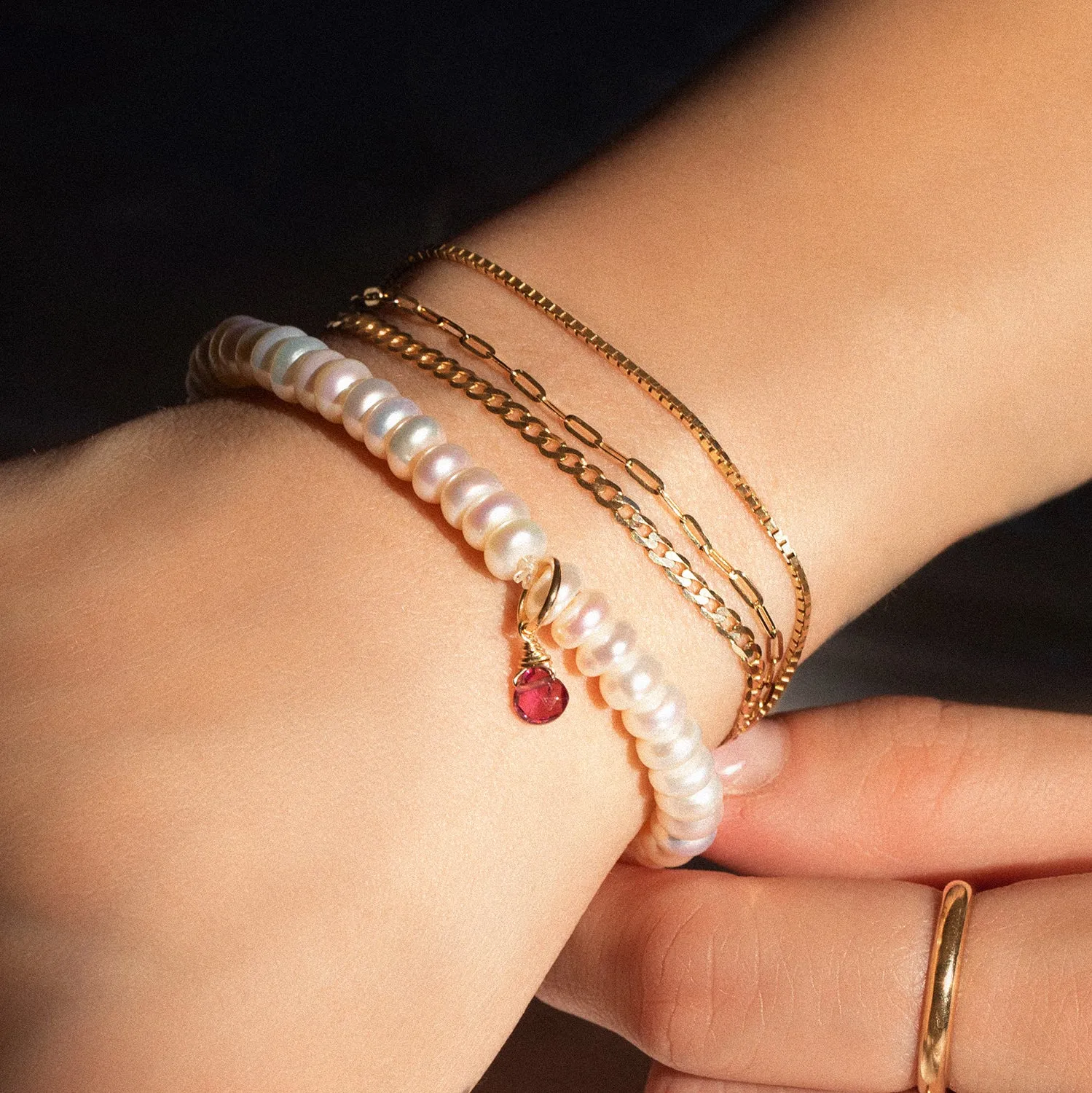 Social Bracelet | Pearl & Tourmaline