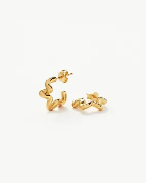 Squiggle Mini Hoop Earrings