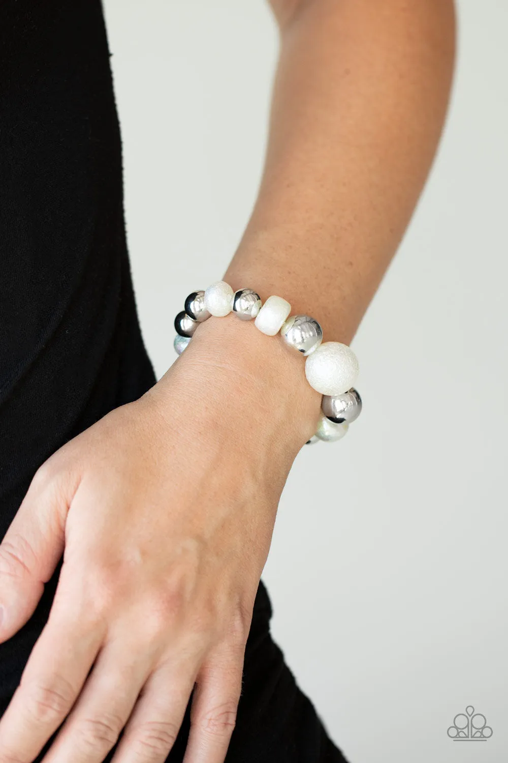 Starstruck Shimmer - White Paparazzi Bracelet