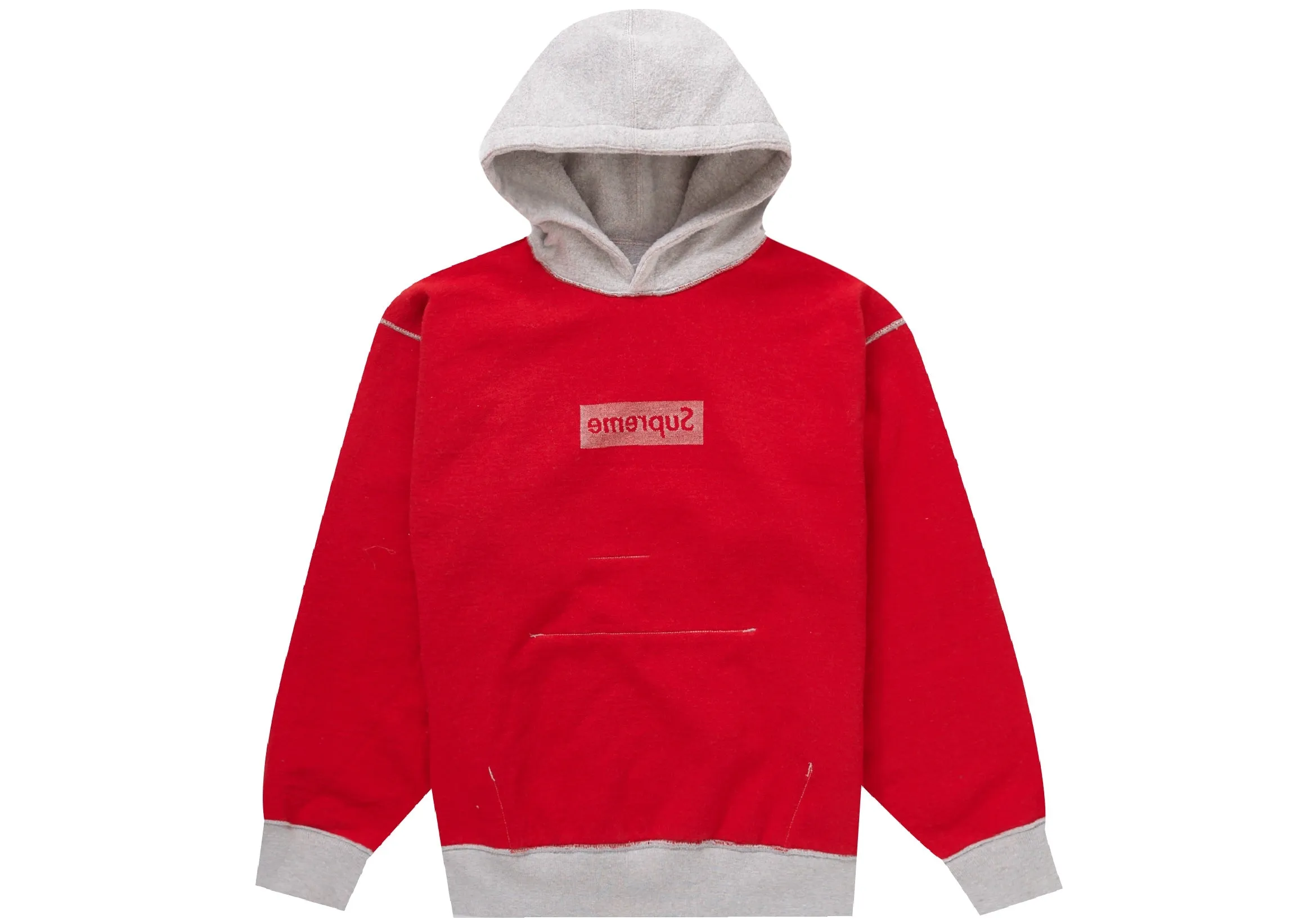 Supreme Inside Out Box Logo Hooded Sweatshirt Heather Grey