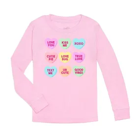 Sweet Wink Candy Hearts Valentine's Day L/S Pink Tee