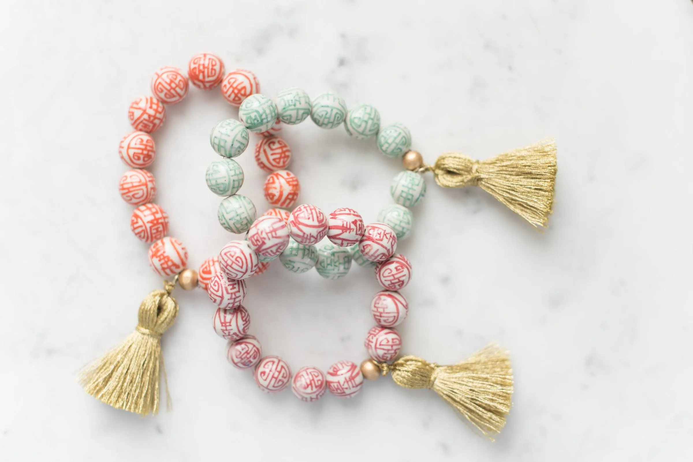 The Barre Tassel Bracelet in Red