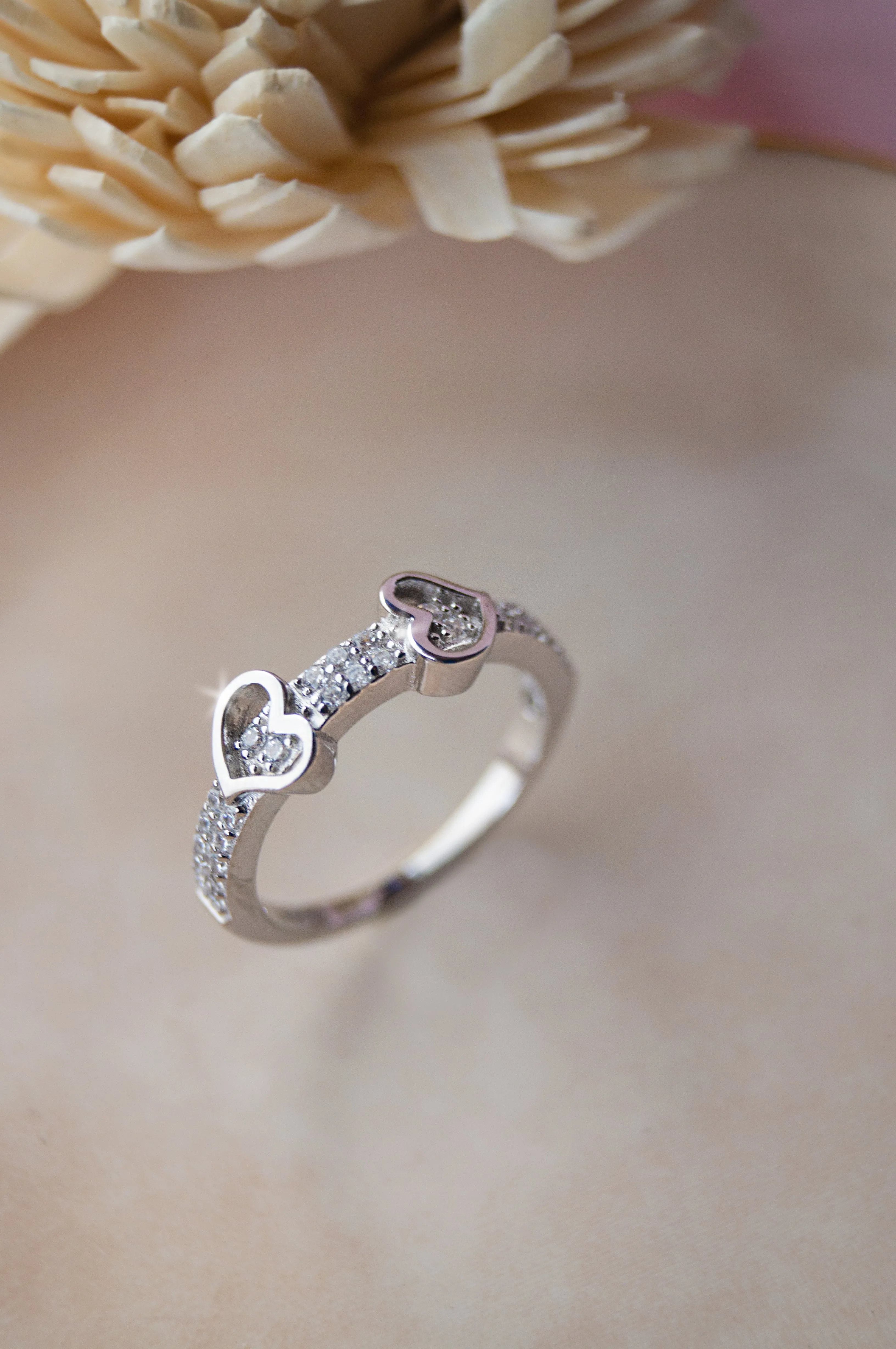 Together In Our Hearts Sterling Silver Ring