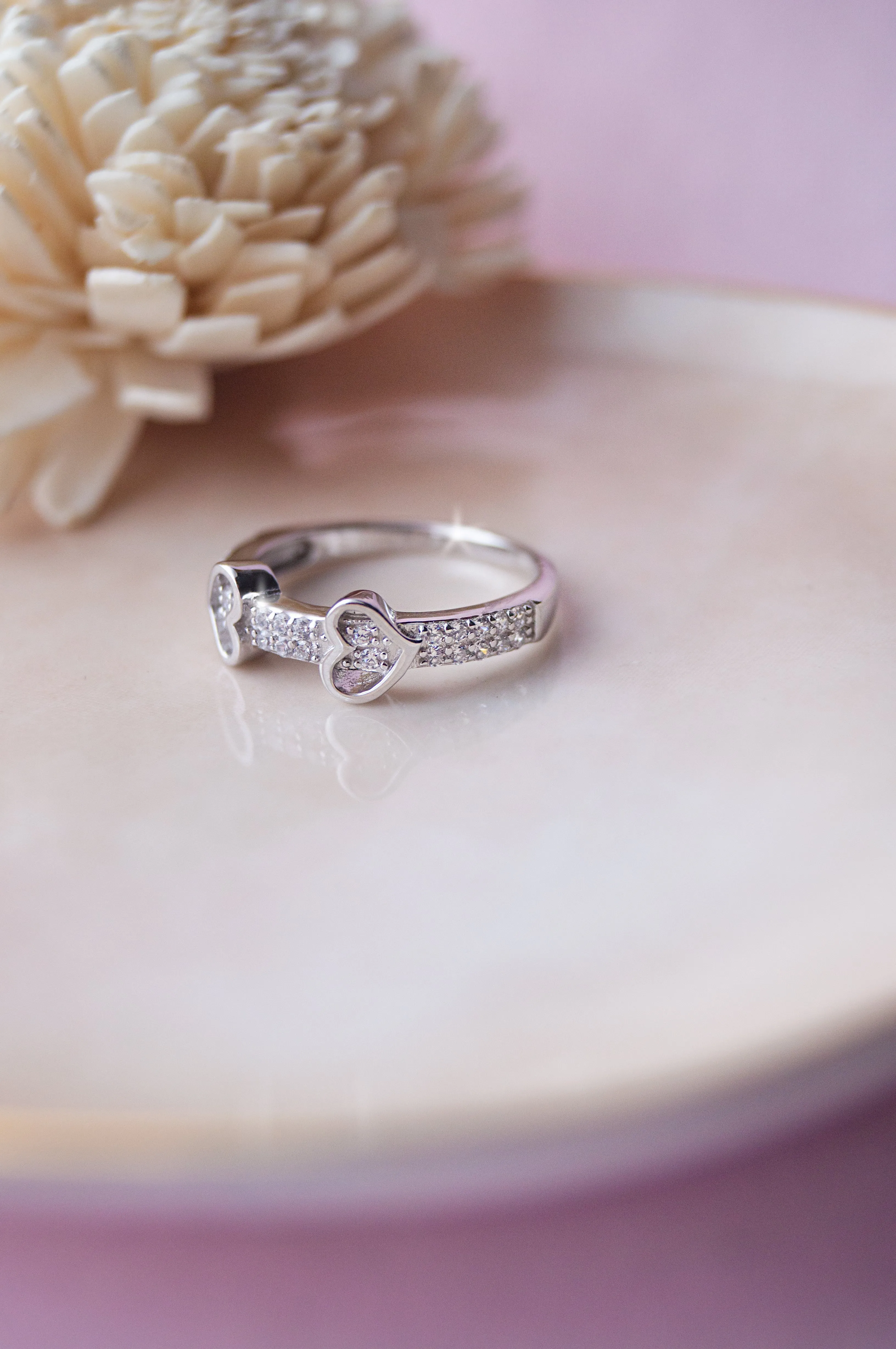 Together In Our Hearts Sterling Silver Ring