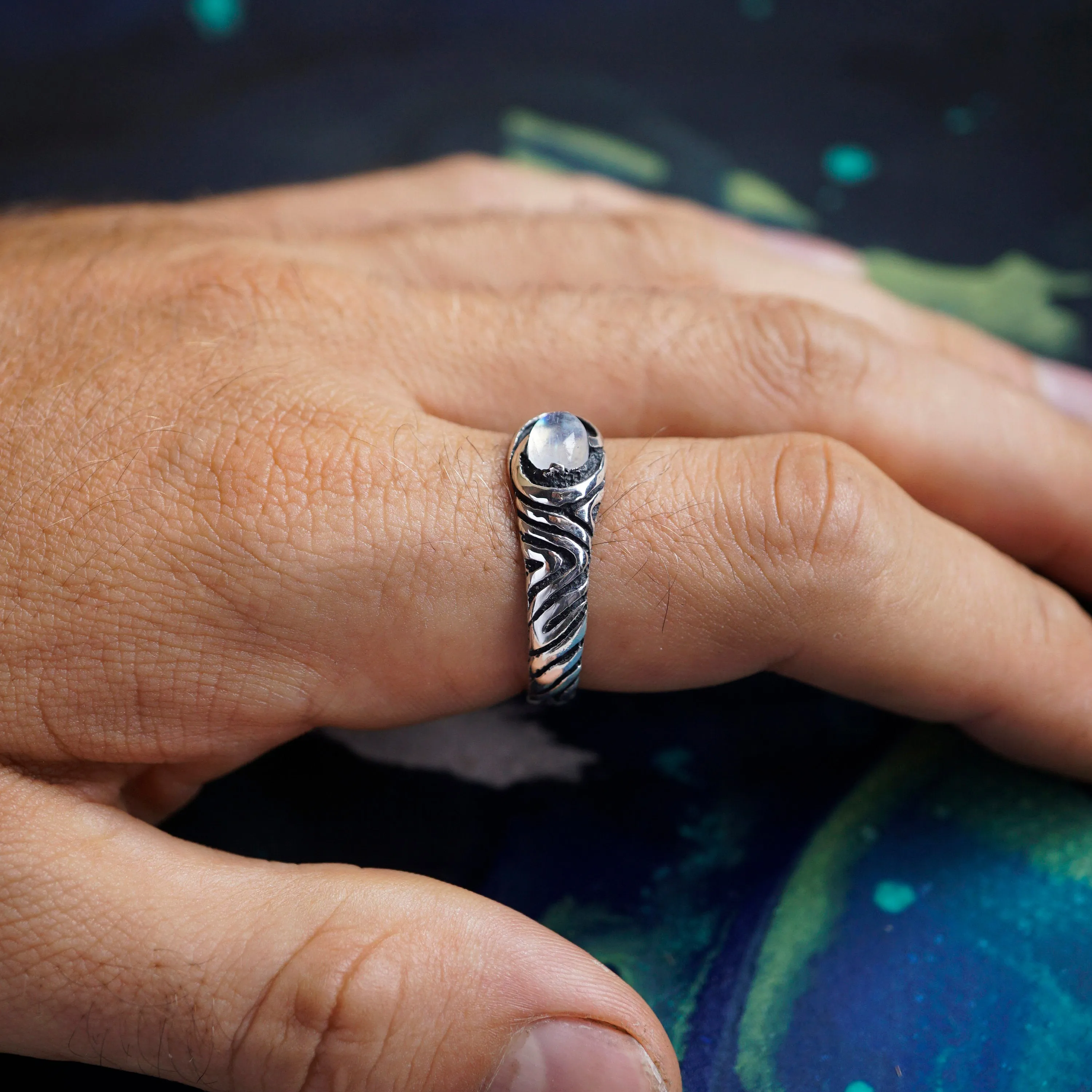 TORNADO | silver Moonstone ring