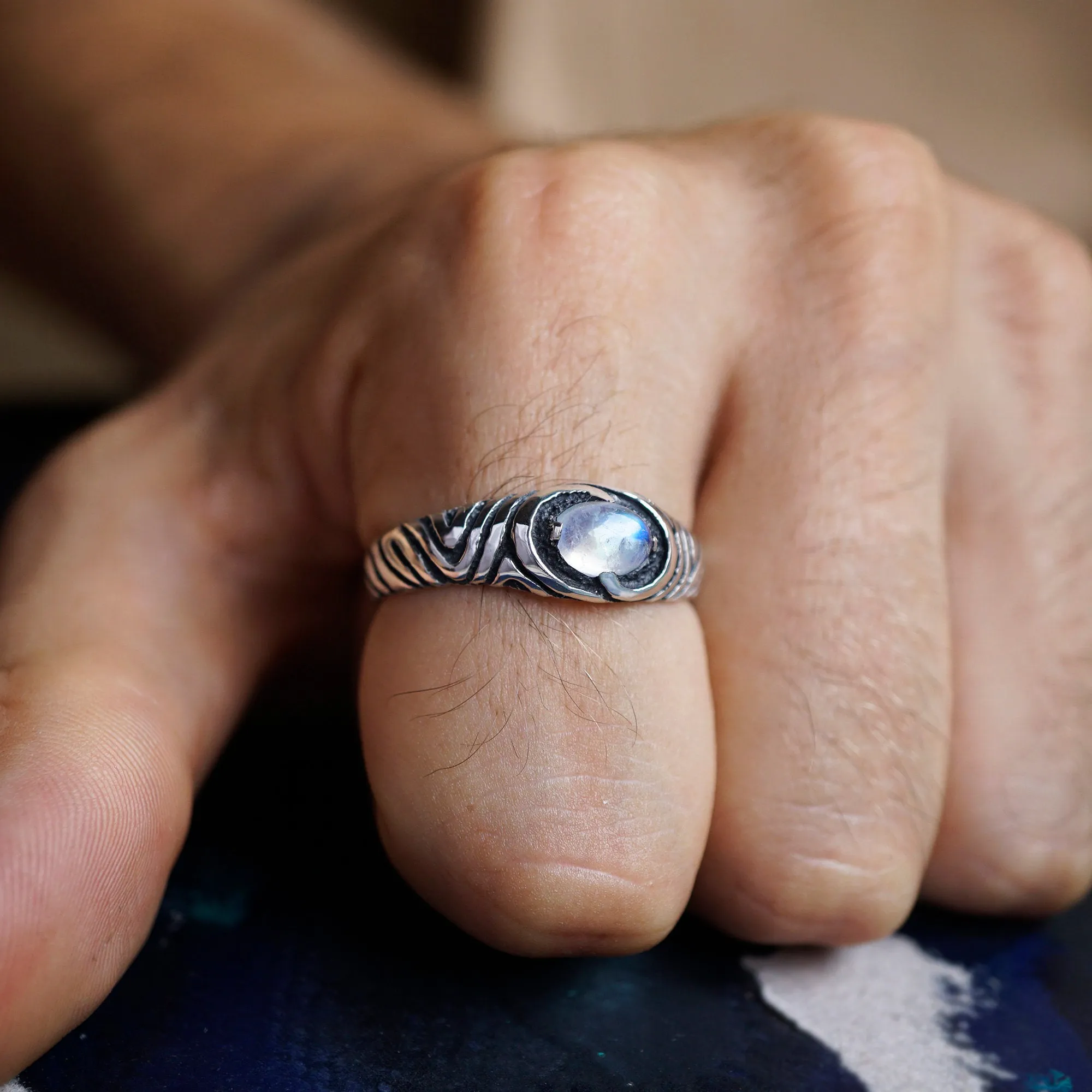 TORNADO | silver Moonstone ring