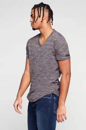 V-Neck T-Shirt - Charcoal Space Dye