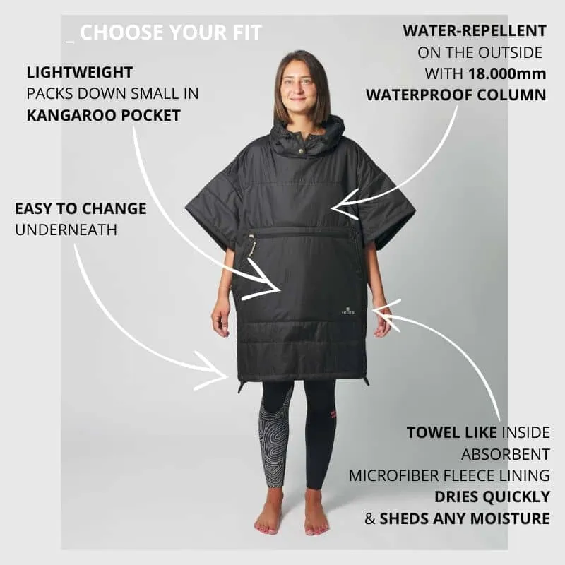 VOITED 2nd Edition Outdoor Poncho for Surfing, Camping, Vanlife & Wild Swimming - Ocean Navy / Desert