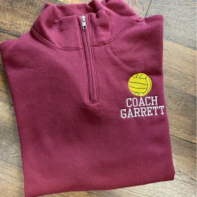 Water Polo Coach Personalized Quarter Zip Sweatshirt