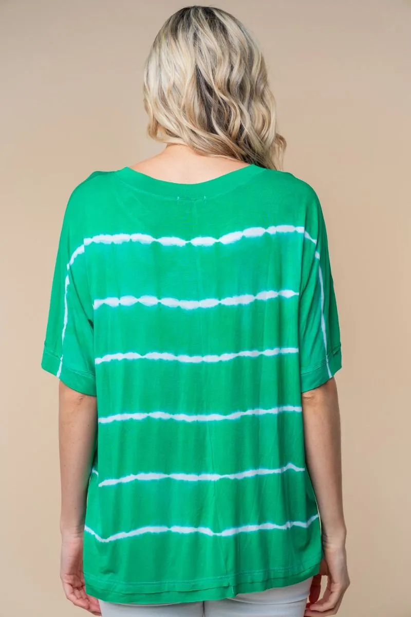 White Birch Tie-Dye Striped Top - 2 colors PREORDER