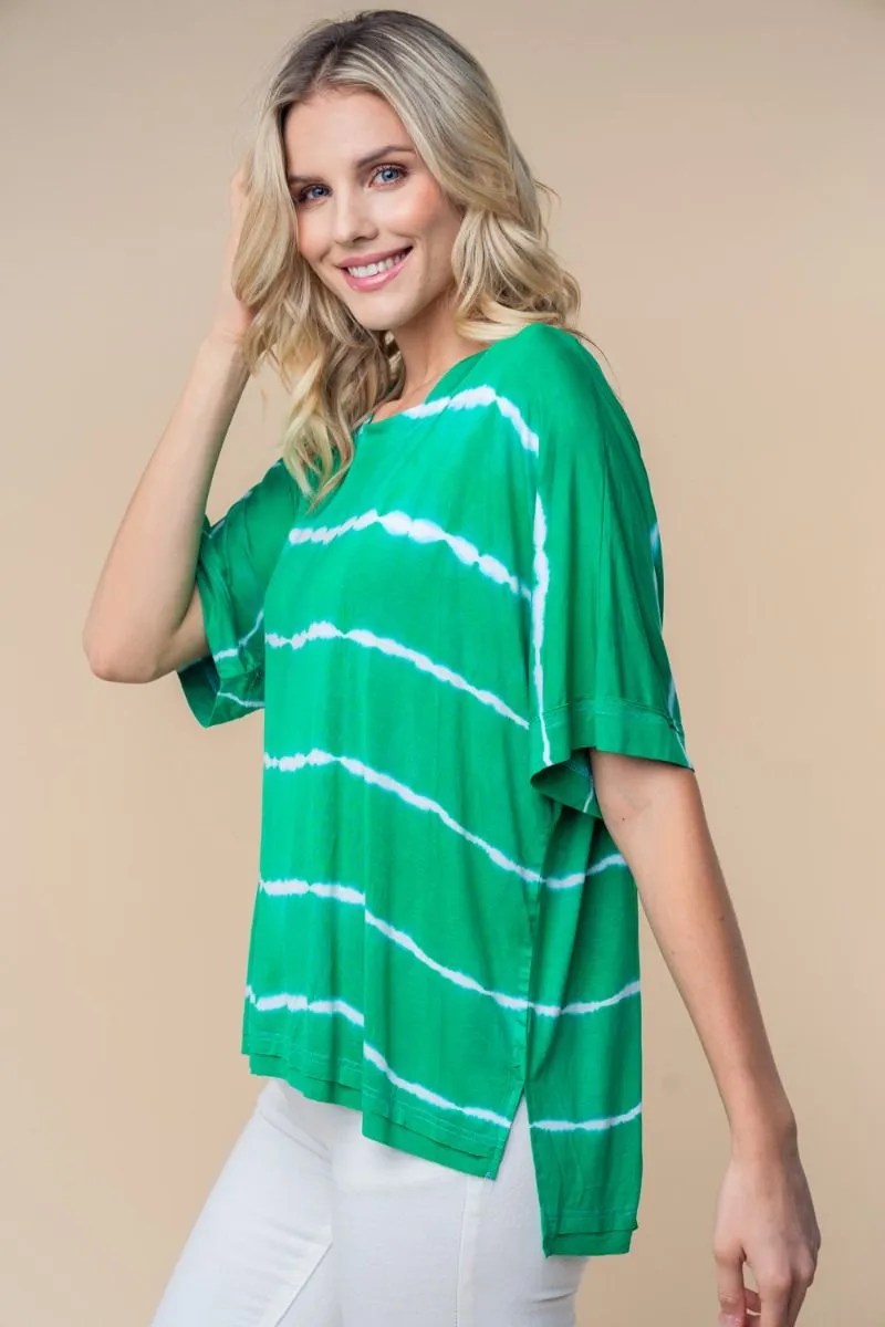 White Birch Tie-Dye Striped Top - 2 colors PREORDER