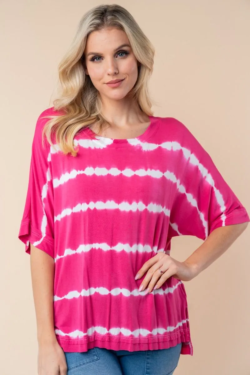 White Birch Tie-Dye Striped Top - 2 colors PREORDER