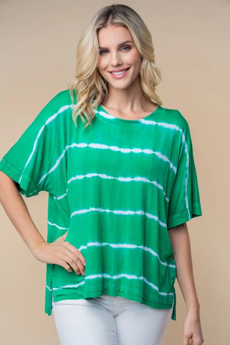 White Birch Tie-Dye Striped Top - 2 colors PREORDER