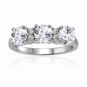 White Topaz Three Stone Ring