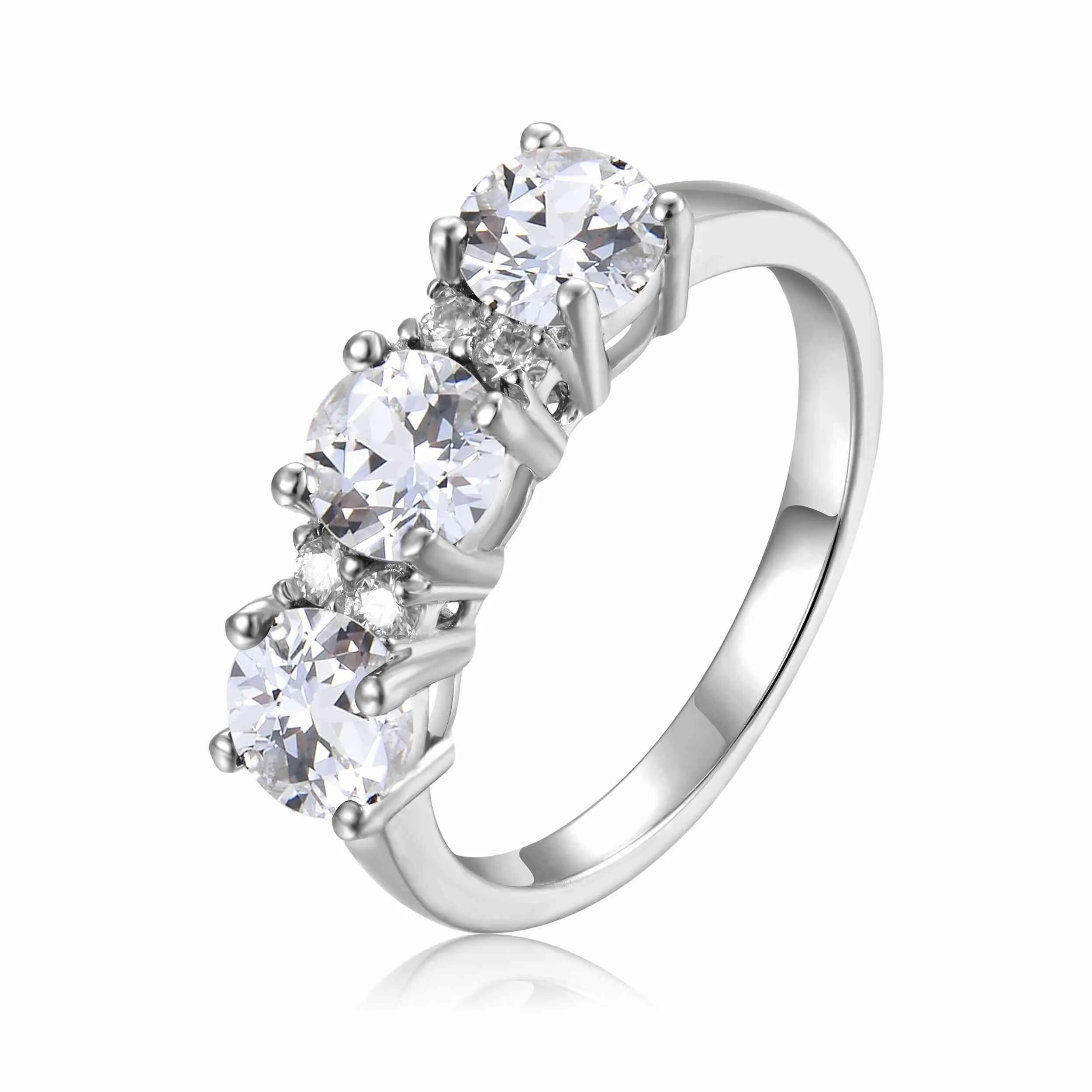 White Topaz Three Stone Ring