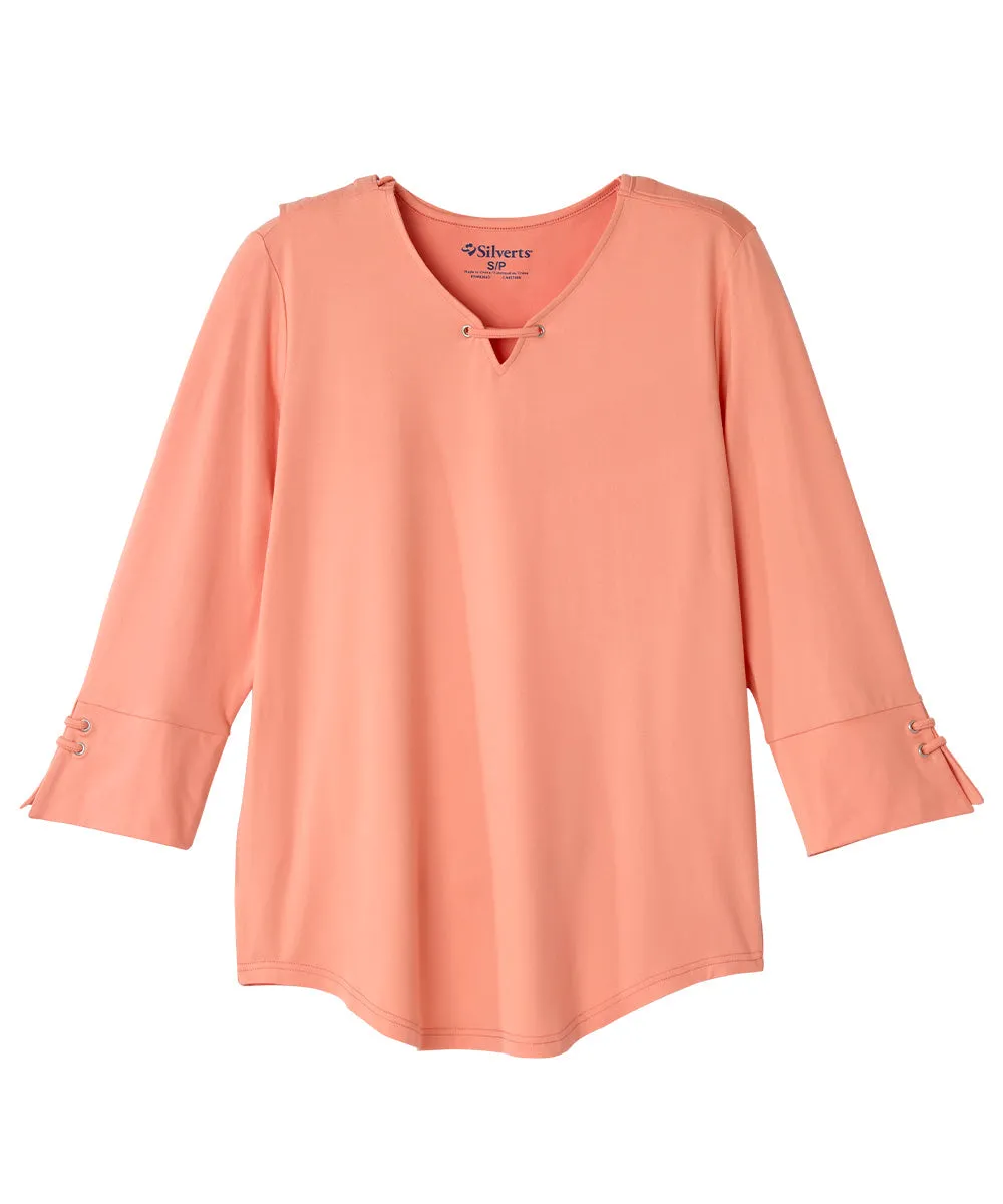 Women's Notched Top with Back Overlap