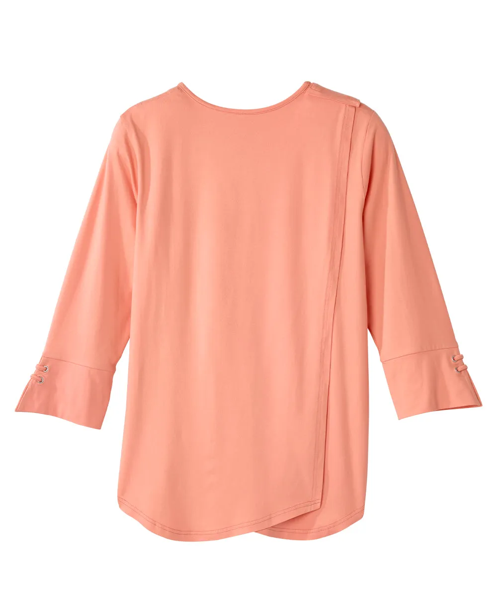 Women's Notched Top with Back Overlap