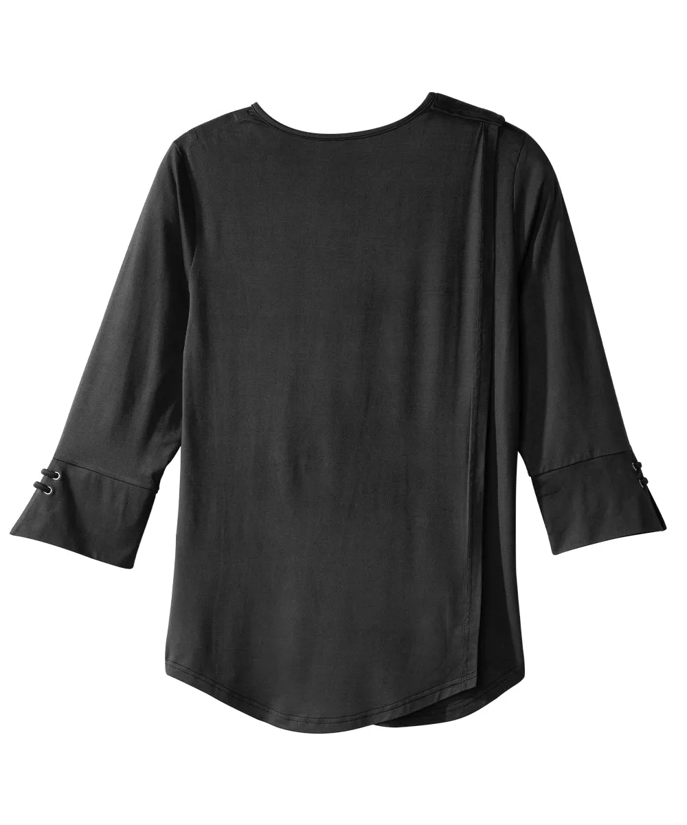 Women's Notched Top with Back Overlap