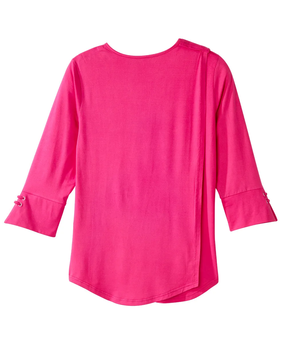 Women's Notched Top with Back Overlap