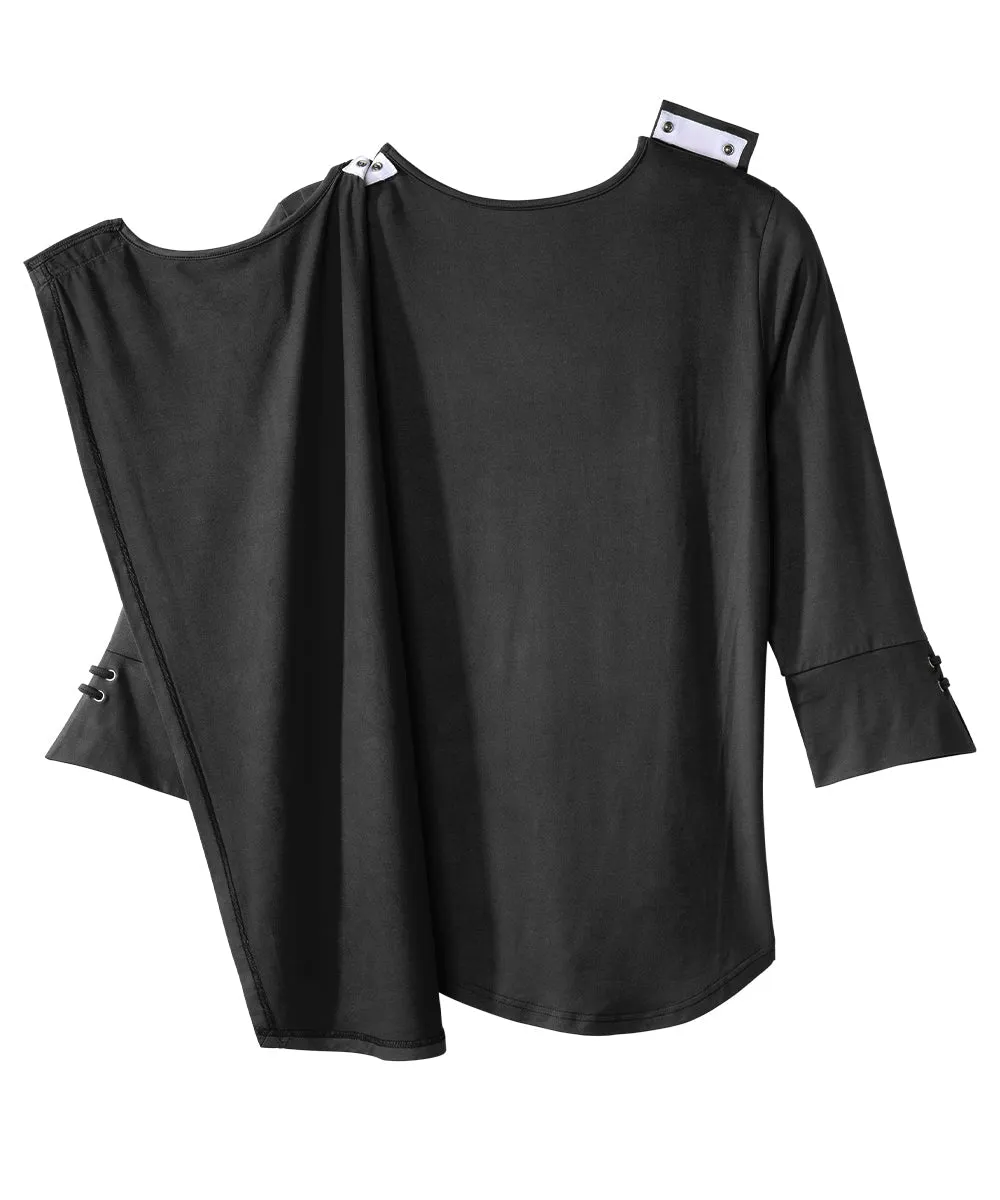 Women's Notched Top with Back Overlap