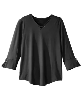 Women's Notched Top with Back Overlap