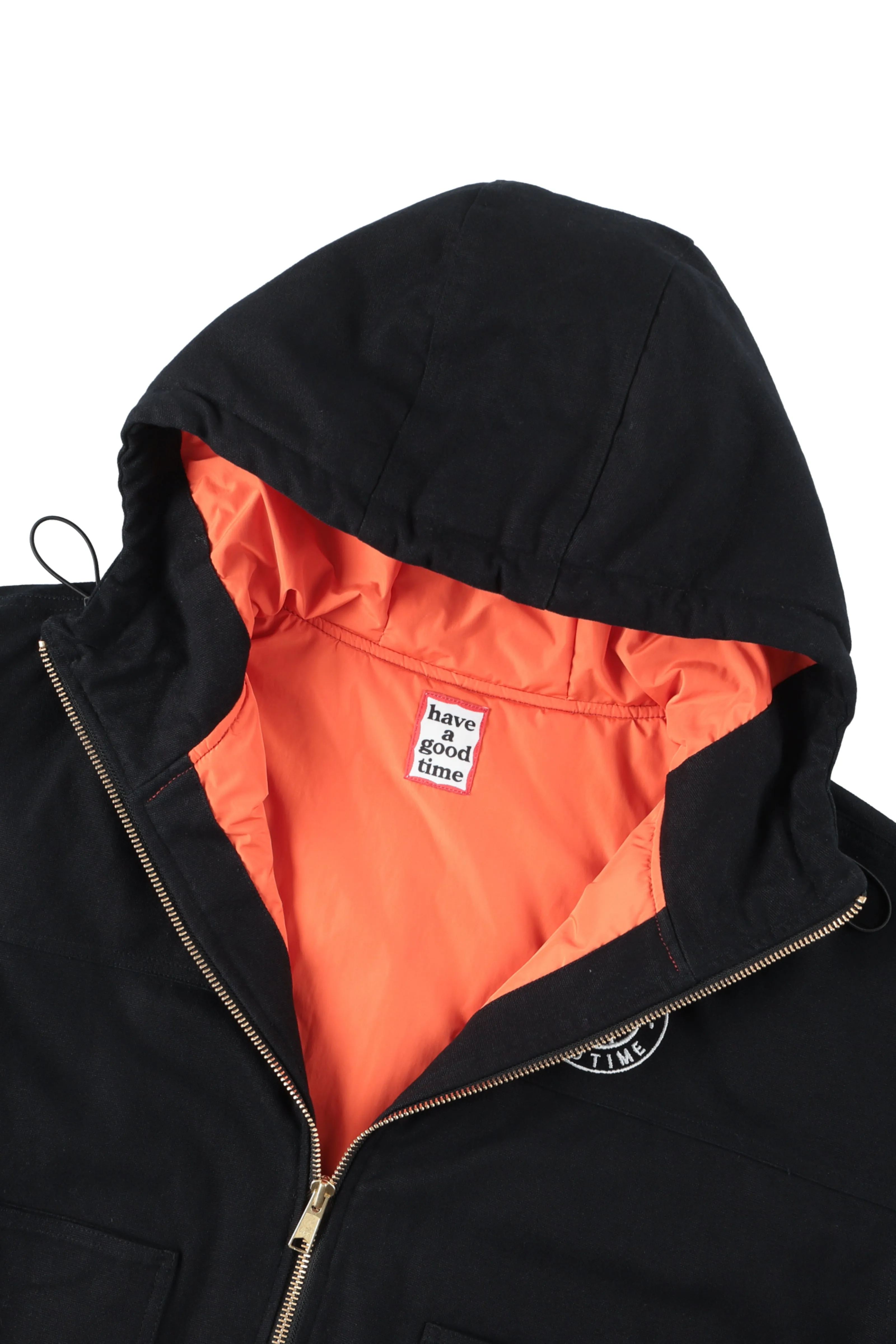 X COLORS LOGO HOODED DUCK JACKET BLACK